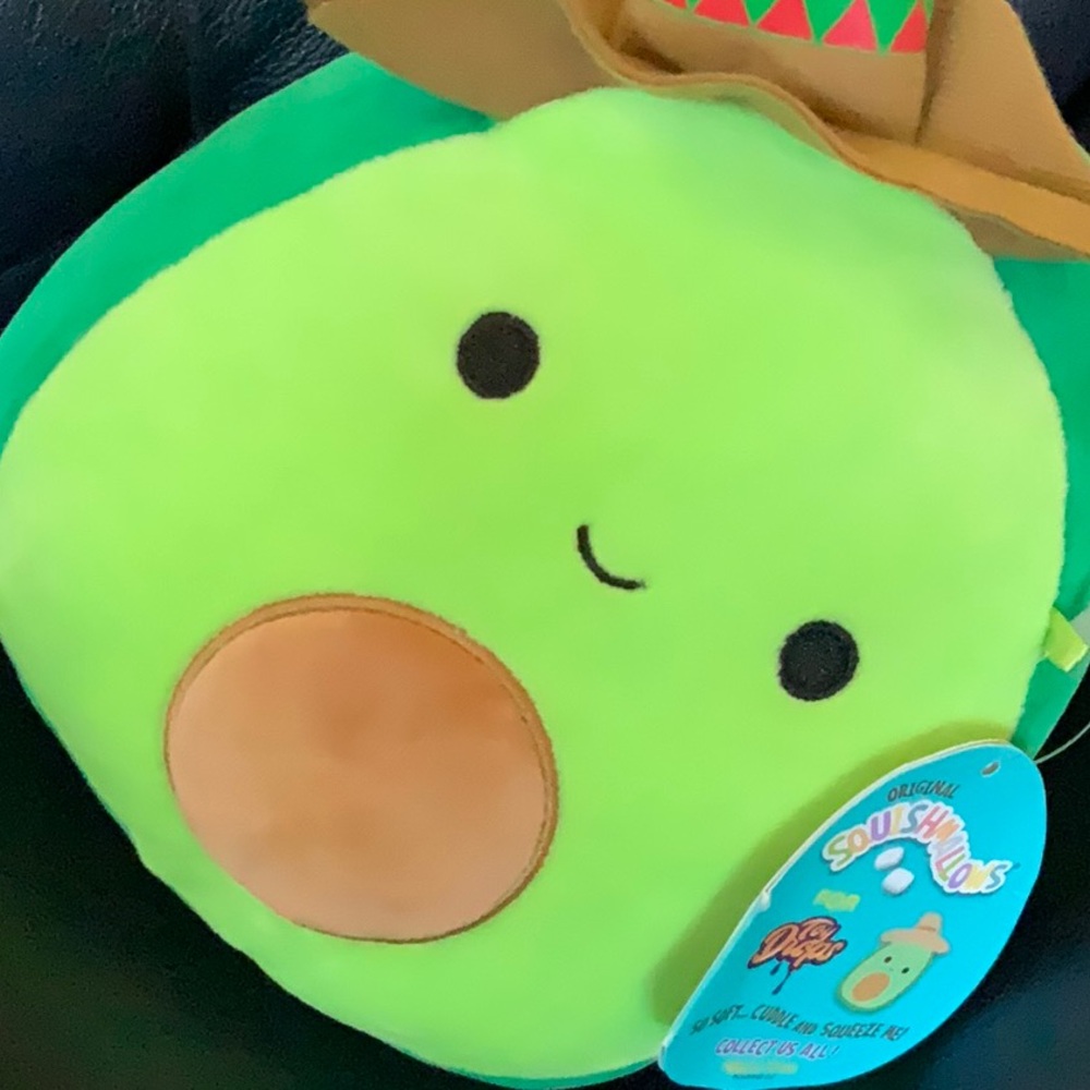 Squishmallows Austin Avocado Cinco de Mayo NWT Wearing Sombrero 8” - Picture 10 of 10